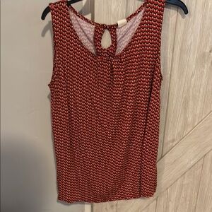 Red Patterned Sleeveless Top